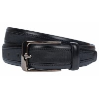 Curea barbati, eleganta pentru costum, latime 3.5cm, NEGRU, piele eco - CK127N